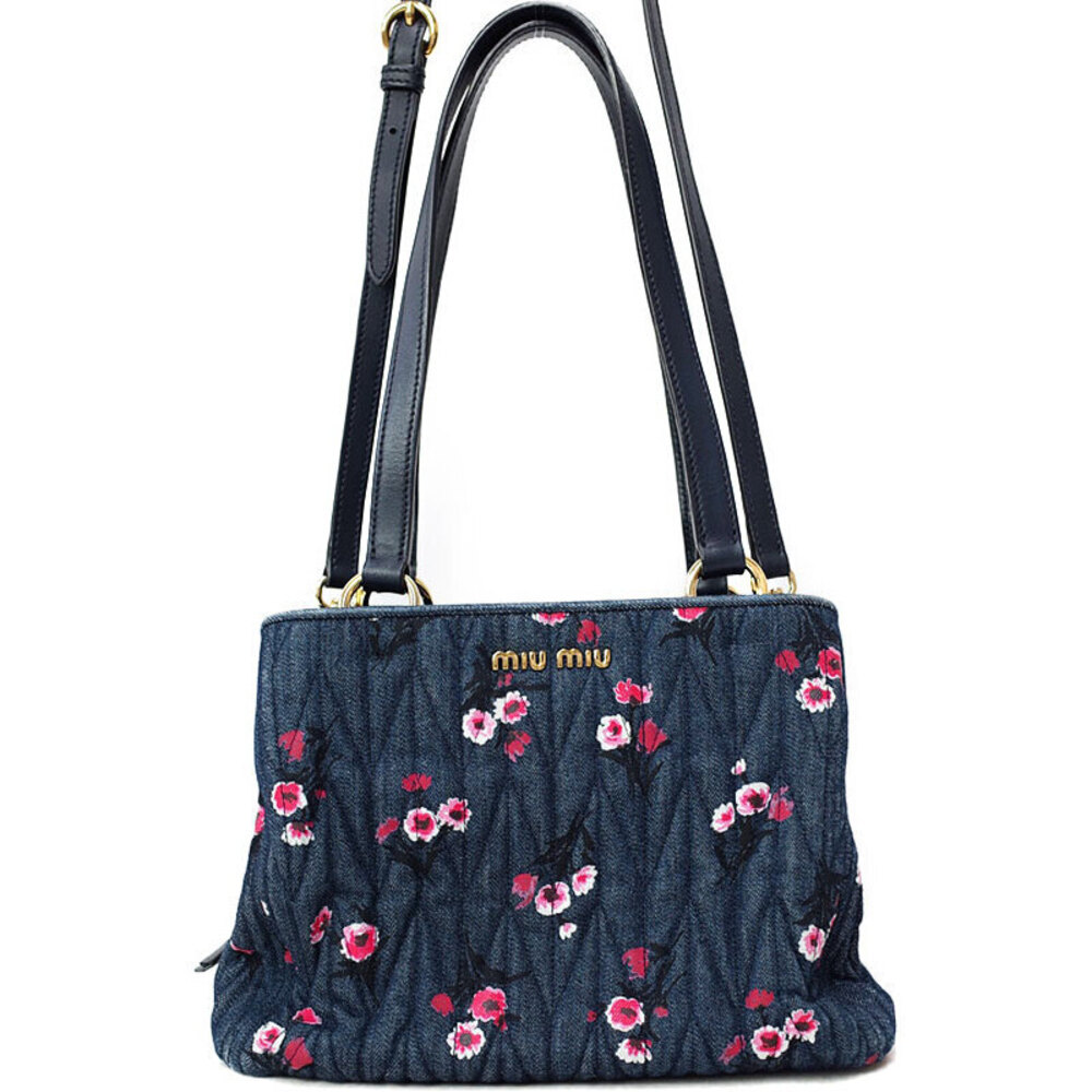 Miu Miu Matelasse Flower Shoulder Bag